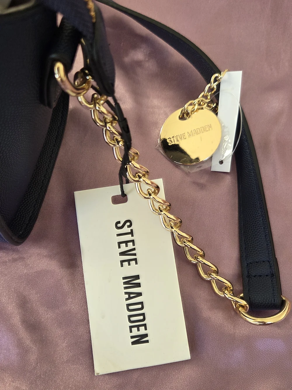 NWT Women's Steve Madden Navy Crossbody Bag with Gold Hardware
